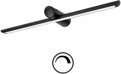 Pragmalux LED Spiegelarmatuur Spigo IP44 IK10 600mm 4-6,5W 300-550lm 2700K-3000K-4000K 3-CCT zwart RAL9011 fase dimbaar