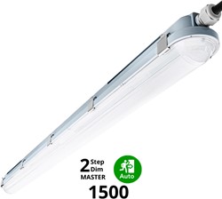 Pragmalux LED TL Waterdicht Armatuur Hermes IP66 150cm 42W 4000K 6100lm (2x58W) 2-step dim (100-10%) master + bewegingssensor & noodmodule 1uur zelftest