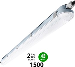 Pragmalux LED TL Waterdicht Armatuur Hermes IP66 150cm 42W 4000K 6100lm (2x58W) 2-step dim (100-10%) slave = geen sensor & noodmodule 1uur zelftest