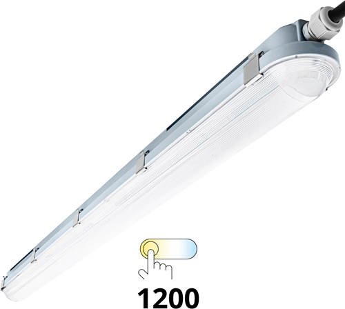 Pragmalux LED TL Waterdicht Armatuur Hermes IP66 120cm 20-35W 3000K-6000K 3-CCT 2700-5000lm 5x2,5mm Doorvoerbedrading (2x36W)