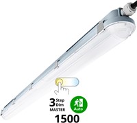 Pragmalux LED TL Waterdicht Armatuur Hermes IP66 150cm 53W 3000K-6000K 3-CCT 7700lm (2x58W) 3-step dim (100-10%-uit) master + bewegingssensor & noodmodule 1uur zelftest