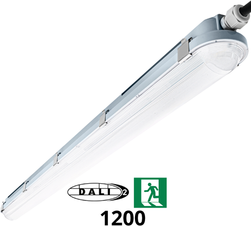 Pragmalux LED TL Waterdicht Armatuur Hermes IP66 120cm 35W 4000K 5100lm (2x36W) DALI + noodmodule 3 uur manueel