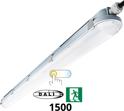 Pragmalux LED TL Waterdicht Armatuur Hermes IP66 150cm 53W 3000K-6000K 3-CCT 7700lm (2x58W) DALI + noodmodule 3 uur manueel