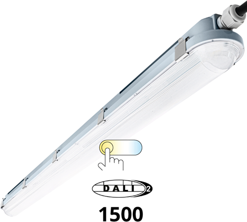 Pragmalux LED TL Waterdicht Armatuur Hermes IP66 150cm 53W 3000K-6000K 3-CCT 7700lm 5x2,5mm Doorvoerbedrading (2x58W) DALI-6
