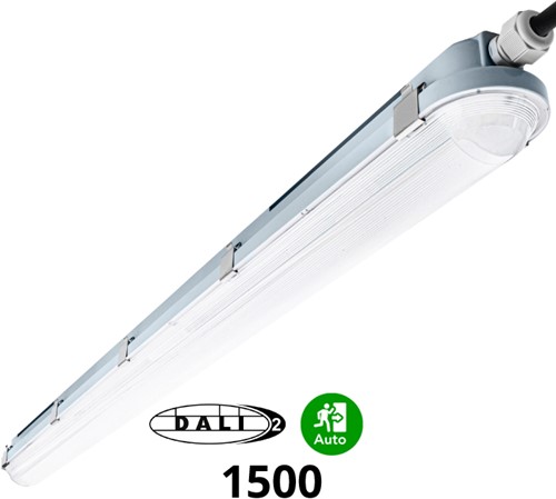 Pragmalux LED TL Waterdicht Armatuur Hermes IP66 150cm 53W 3000K-6000K 3-CCT 7700lm 5x2,5mm Doorvoerbedrading (2x58W) DALI + noodmodule 1uur zelftest