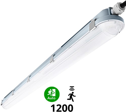 Pragmalux LED TL Waterdicht Armatuur Hermes IP66 120cm 35W 4000K 5100lm (2x36W)+bewegingssensor + noodmodule 1uur zelftest