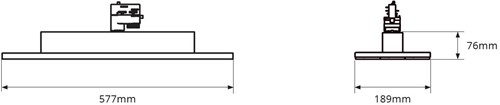 Pragmalux LED 3-Fase Railarmatuur Arda 56x19cm Paneel Lens 50-70W 3000K 7279-10191lm 90 zwart incl. driver Dip Switch-4