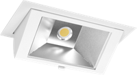 Pragmalux LED Wallwasher Projecto 42W 3000K CRI>80 70x75D 6400lm Wit Ø238x145 F - G Ø225x135 DALI