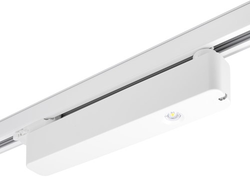 Pragmalux Notra track noodverlichting 4.8W 250lm 6500K LiFePO4 6.4V 1500mAh 1uur zelf en manuele test 2-in-1 wit RAL9003-3