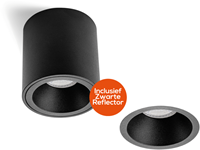 Pragmalux Opbouwspot Cinto Rond Zwart - Incl. GU10 Fitting-1
