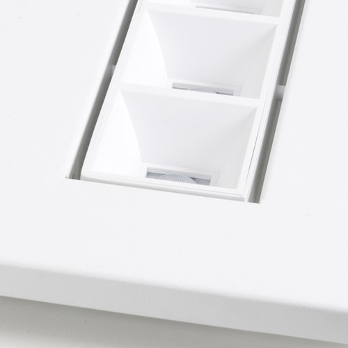 Pragmalux LED Bandrasterarmatuur Optic zwarte reflector 145x1720mm 36W 4050-4400lm 3000K-3500K-4000K 3CCT CRI>90 UGR<16 wit RAL9003 + Philips DALI driver + plenum-4