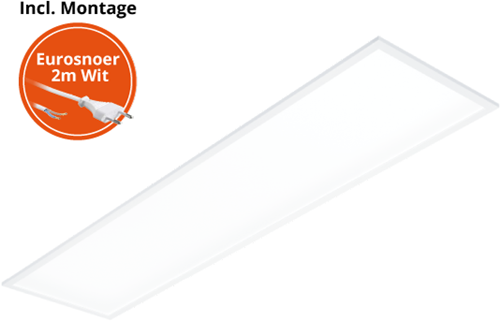 Pragmalux LED Paneel 30x120cm Easy G2 26-36W 3000K-6000K 3-CCT 2850-4200lm +Driver incl. eurosnoer 2m wit (2x28W)