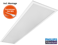 Pragmalux LED Paneel 30x120cm Sigma G2 IP44 18-26W 3000K-4000K 2-CCT 2400-3650lm UGR<19 +Philips Driver incl. eurosnoer 2m wit (2x28W)-4