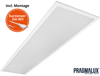 Pragmalux LED Paneel 30x120cm Sigma G2 IP44 26-38W 3000K-4000K 2-CCT 3500-5100lm UGR<19 +Driver incl. eurosnoer 2m wit (2x28W)-1