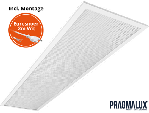 Pragmalux LED Paneel 30x120cm Sigma G2 IP44 26-38W 3000K-4000K 2-CCT 3500-5100lm UGR<19 +Driver incl. eurosnoer 2m wit (2x28W)-1