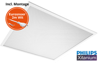 Pragmalux LED Paneel 60x60cm Sigma G2 IP44 18-26W 3000K-4000K 2-CCT 2400-3650lm UGR<19 +Philips Driver incl. eurosnoer 2m wit (4x14W)-4