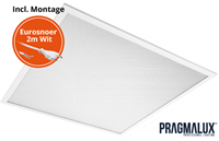 Pragmalux LED Paneel 60x60cm Sigma G2 IP44 26-38W 3000K-4000K 2-CCT 3500-5100lm UGR<19 +Driver incl. eurosnoer 2m wit (4x14W)-1