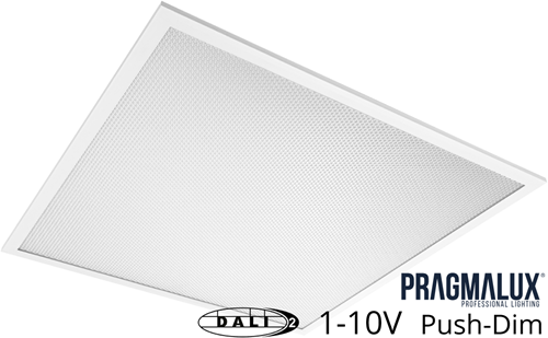 Pragmalux LED Paneel 60x60cm Essence G2 21-34W 4000K 2600-4250lm UGR<19 +Pragmalux DALI2, 0-10V, Push-dim Driver (4x14W)