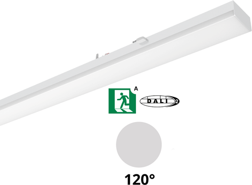 Pragmalux PRX-Line LED module 1528mm 60 Watt 8235lm 4000k 120D opaal DALI +noodmodule 1uur zelftest