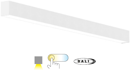 Pragmalux Skyline 1,5m DALI2 12,5-44W 1750-6400lm 2CCT 3000-4000K opaal wit RAL9016