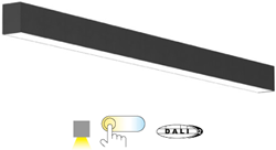 Pragmalux Skyline 1,2m DALI2 12,5-36W 1575-4700lm 2CCT 3000-4000K opaal zwart RAL9005