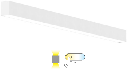 Pragmalux Skyline 1,5m 12,5-44W 1750-6400lm 2CCT 3000-4000K met uplight 12W opaal wit RAL9016