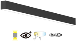 Pragmalux Skyline 1,2m DALI2 12,5-36W 1500-4550lm 2CCT 3000-4000K met uplight 9W 1300lm prisma zwart RAL9005