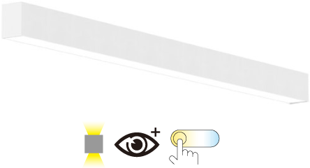 Pragmalux Skyline 1,5m 12,5-44W 1700-6250lm 2CCT 3000-4000K met uplight 12W prisma wit RAL9016