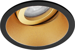 Pragmalux Inbouwspot Zena Rond Kantelbaar Zwart/Goud - Incl. GU10 Fitting