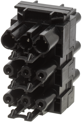 Splitter, 3-polig, 1 in 5 uit, zwart