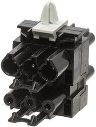 Splitter, 3-polig, 1 in 3 uit, zwart