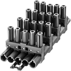 Splitter, 5-polig, 1 in 5 uit, zwart
