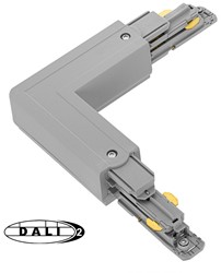 PRX 3-Fase DALI Rail 90° Bocht Links aarde buitenzijde Grijs