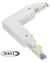 PRX 3-Fase DALI Rail 90° Bocht Links aarde buitenzijde Wit