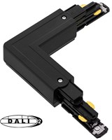 PRX 3-Fase DALI Rail 90° Bocht Links aarde buitenzijde Zwart