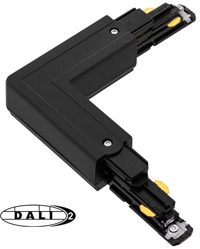 PRX 3-Fase DALI Rail 90° Bocht Binnen Zwart