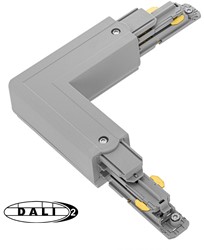 PRX 3-Fase DALI Rail 90° Bocht Rechts aarde binnenzijde Grijs