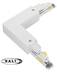PRX 3-Fase DALI Rail 90° Bocht Rechts aarde binnenzijde Wit