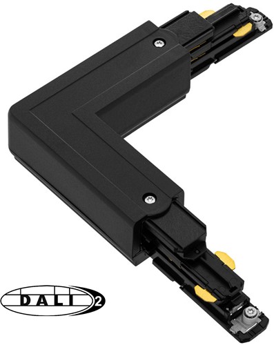 PRX 3-Fase DALI Rail 90° Bocht Buiten Zwart