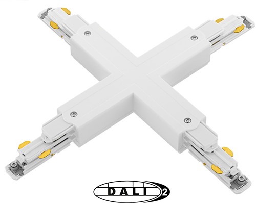 PRX 3-Fase DALI Rail Kruis Koppelstuk Wit