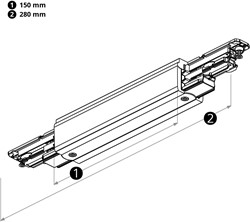 PRX 3-Fase DALI Rail Middenvoeding Wit