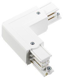 PRX 3-Fase Rail 90° Bocht Links aarde buitenzijde Wit