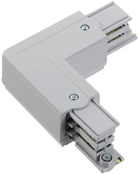 PRX 3-Fase Rail 90° Bocht Rechts aarde binnenzijde Grijs