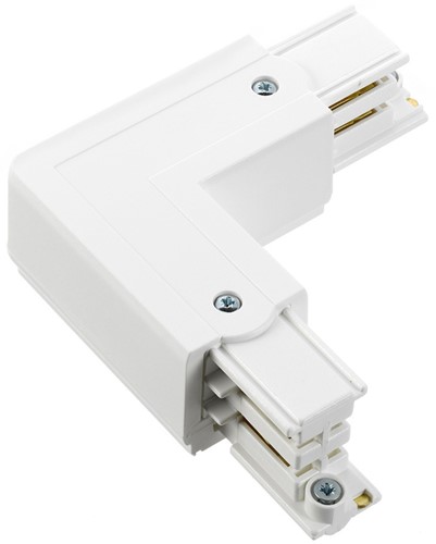 PRX 3-Fase Rail 90° Bocht Rechts aarde binnenzijde Wit