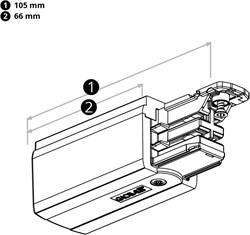 PRX 3-Fase Rail Aansluitstuk Wit Rechts
