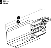 PRX 3-Fase Rail Aansluitstuk Wit Rechts