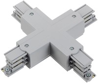 PRX 3-Fase Rail Kruis Koppelstuk Grijs