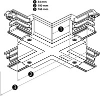 PRX 3-Fase Rail Kruis Koppelstuk Zwart