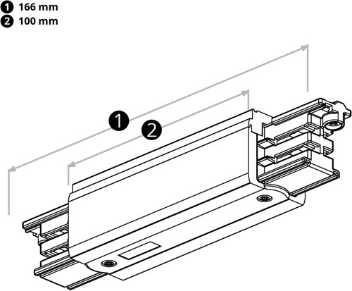 PRX 3-Fase Rail Middenvoeding Wit