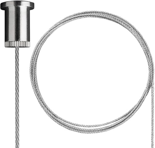 PRX 3-Fase Rail pendelset incl. plafondbus zilver M10 + staalkabel 3m zilver (excl. railbeugel en snelspanner) 10x